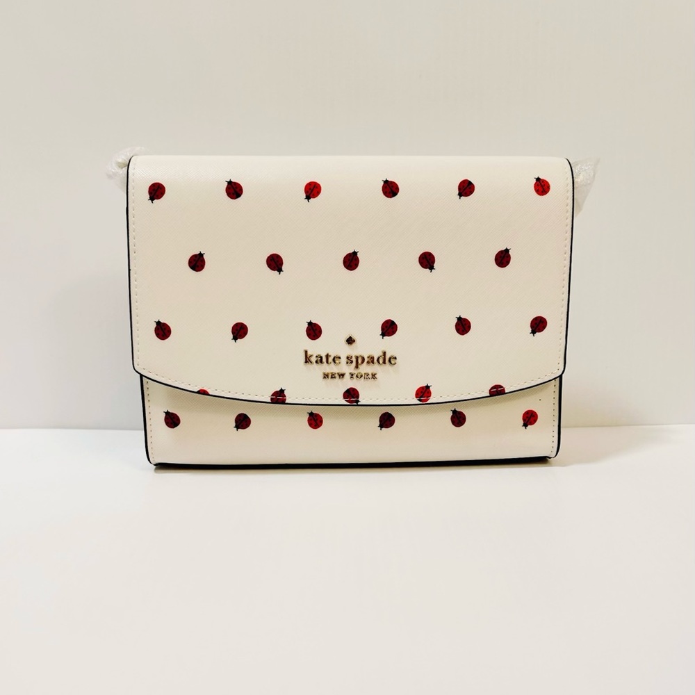 KATE SPADE CARSON DOTTIE LADYBUG CONVERTIBLE SHOULDER BAG 🐞♠️